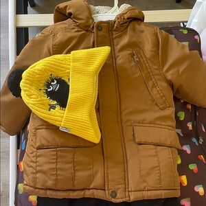 Kids winter jacket, hat